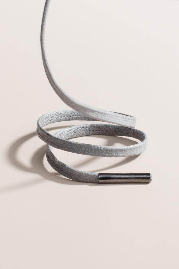 Aluminium Grau - 3mm Flache Gewachste Schnürsenkel
