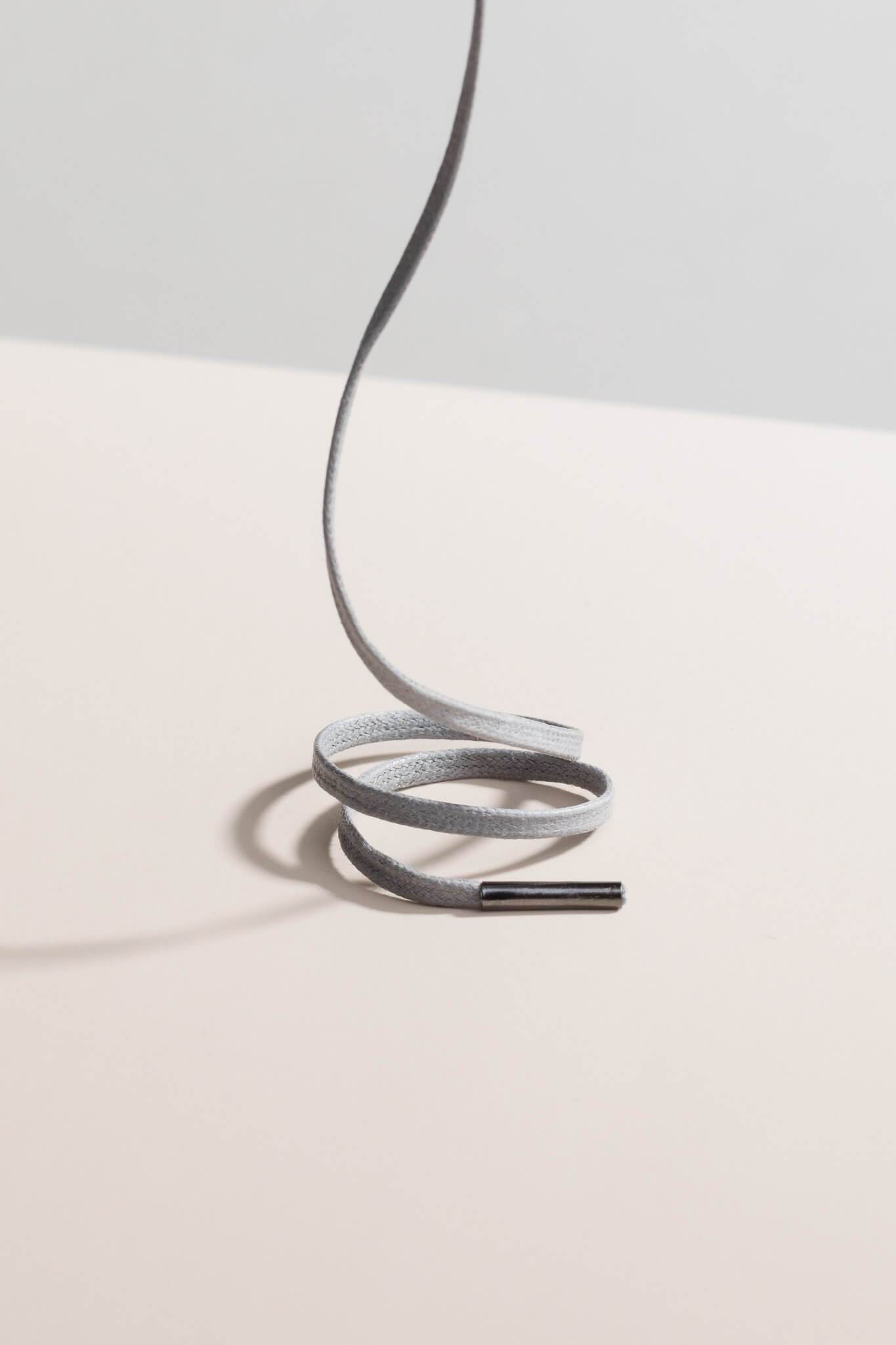 Aluminium Grau - 3mm Flache Gewachste Schnürsenkel