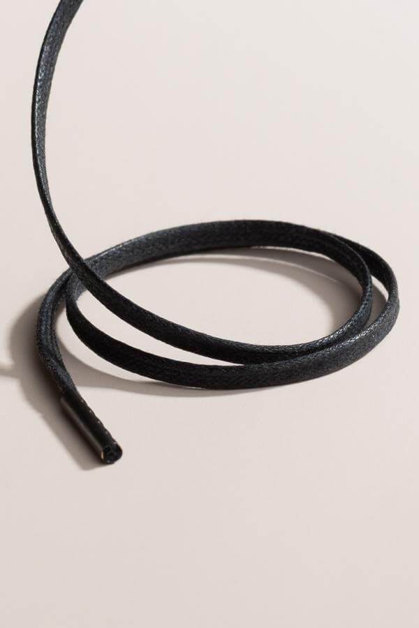 Schwarz - 3mm Flache Gewachste Schnürsenkel