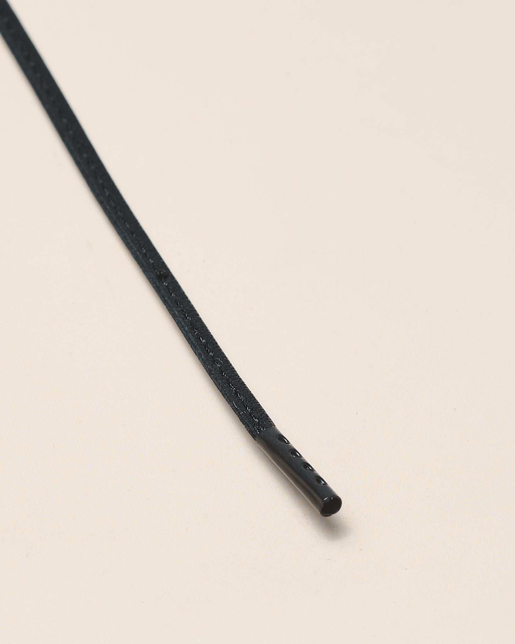 Schwarz - 4mm Genähte Lederschnürsenkel