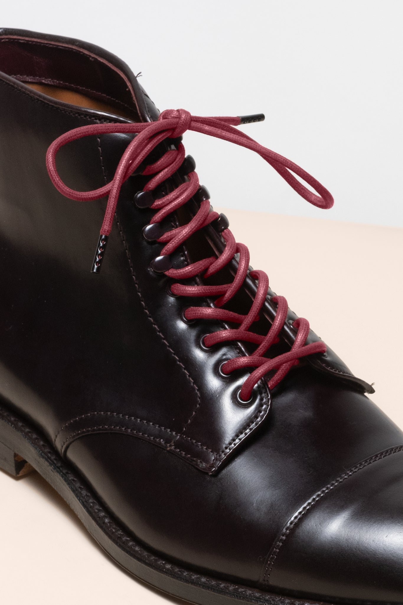 Bordeaux - 4mm Runde gewachste Schnürsenkel für Stiefel und Schuhe aus 100% Bio-Baumwolle - Senkels