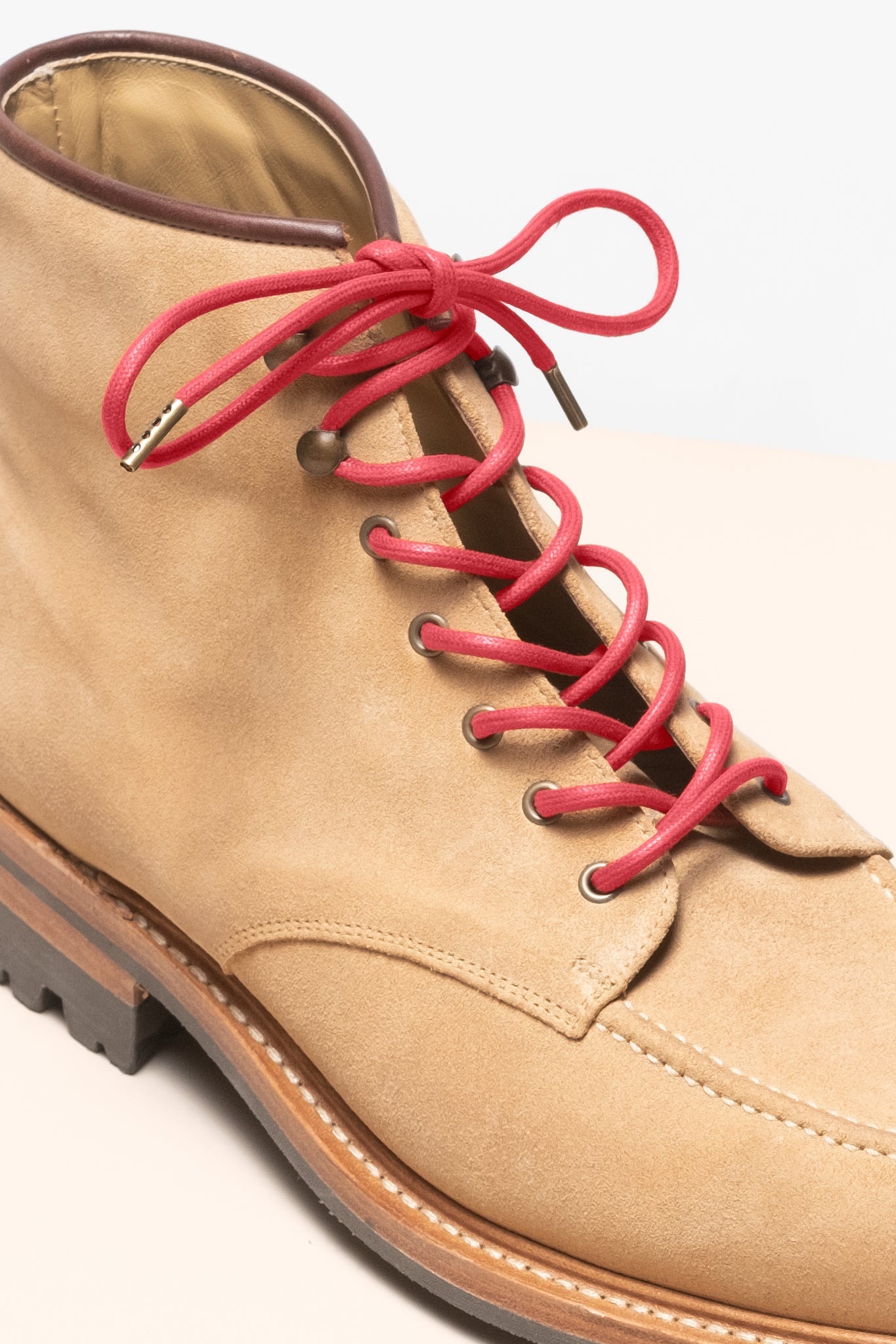 Kirschrot - 4mm Runde gewachste Schnürsenkel für Stiefel und Schuhe aus 100% Bio-Baumwolle - Senkels