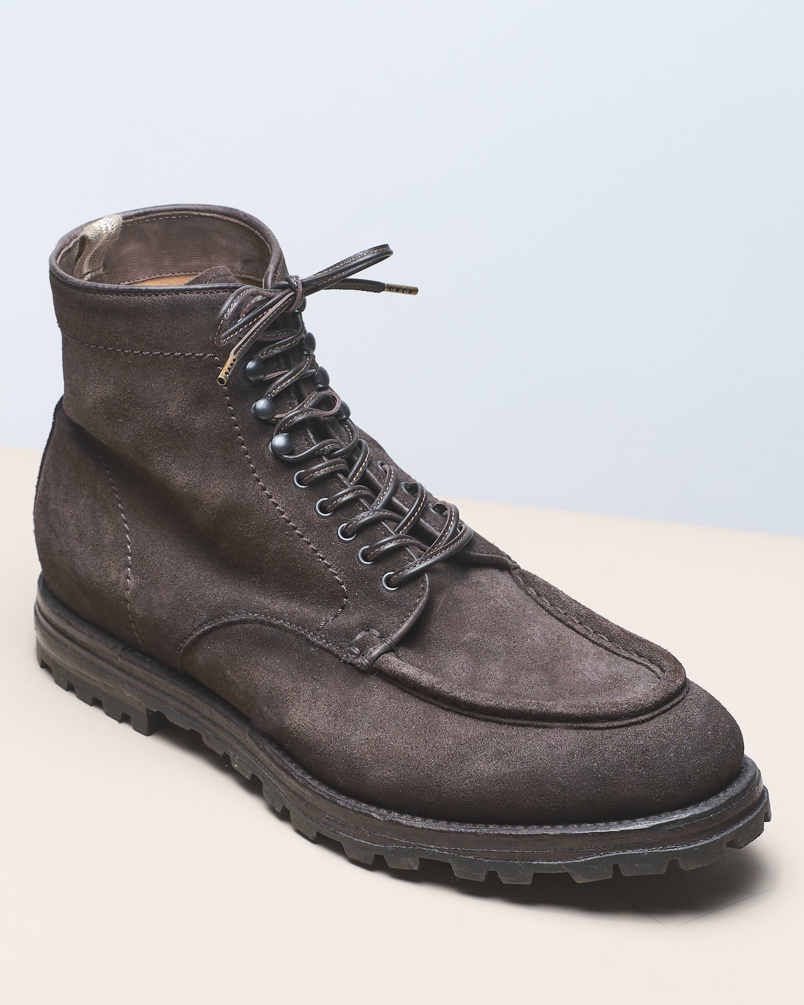 Dunkelbraun - 4mm Genähte Lederschnürsenkel