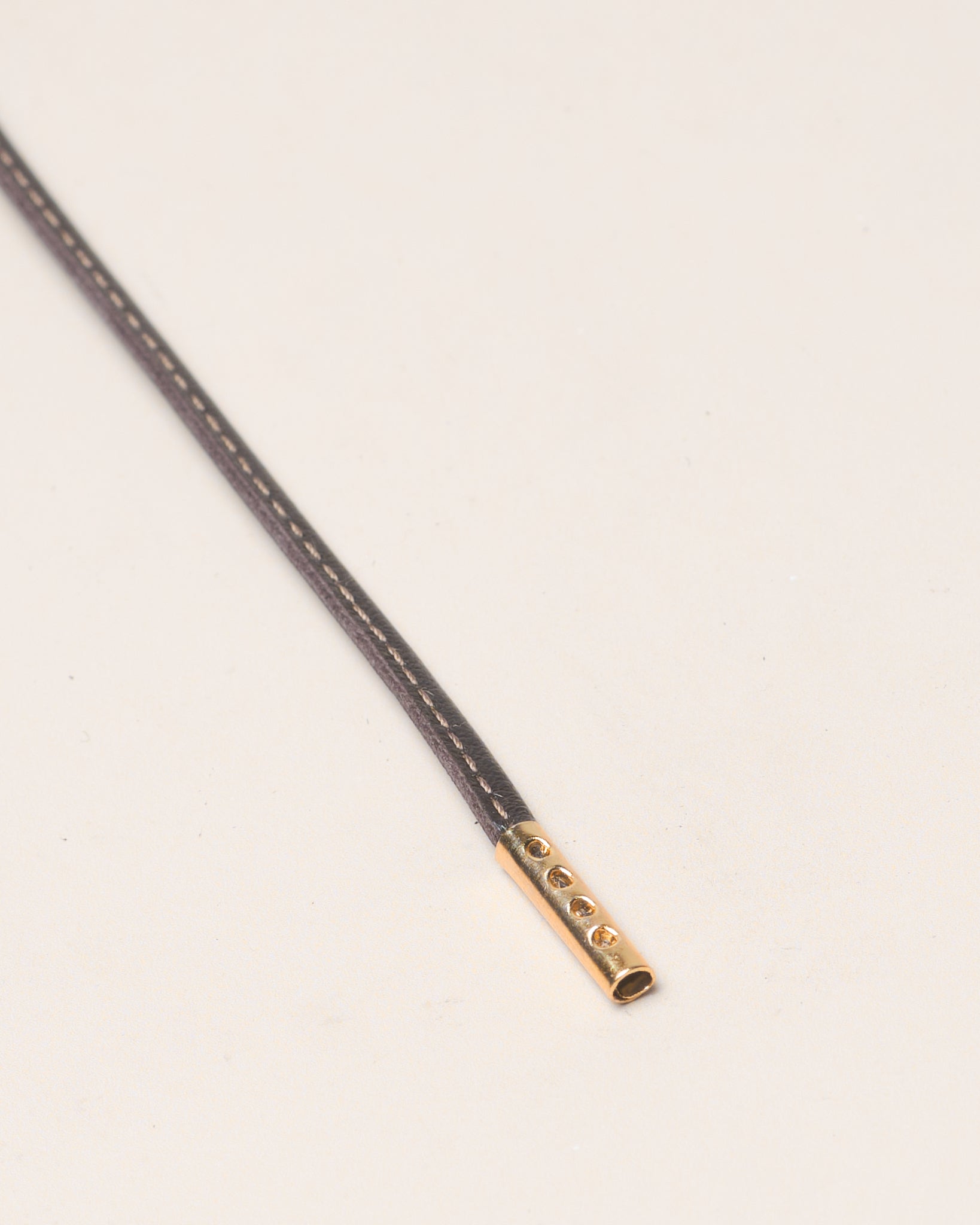 Dunkelbraun - 4mm Genähte Lederschnürsenkel