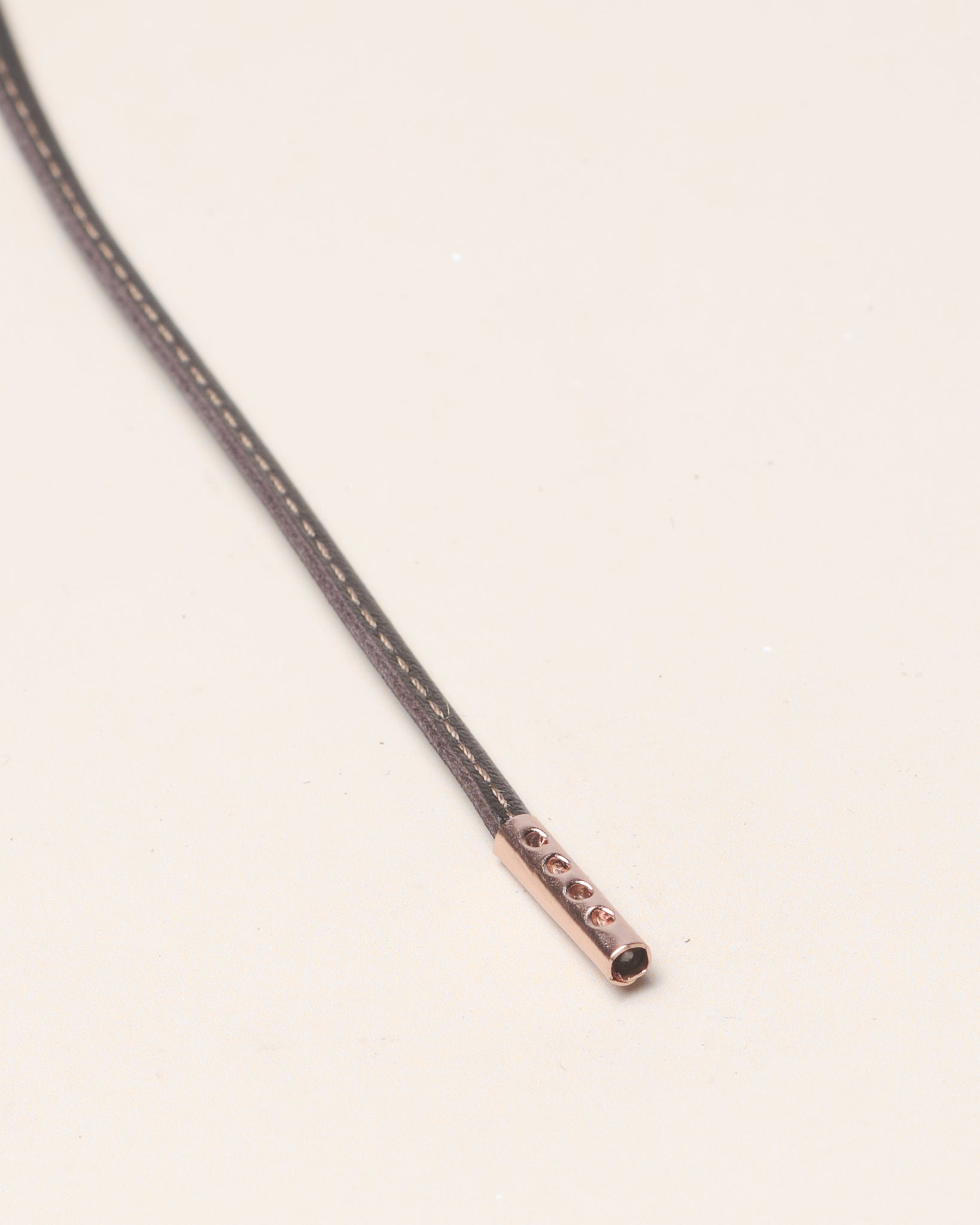 Dunkelbraun - 4mm Genähte Lederschnürsenkel