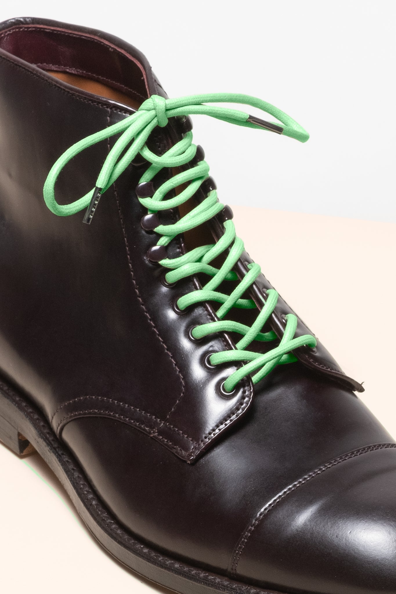 Grasgrün - 4mm Runde gewachste Schnürsenkel für Stiefel und Schuhe aus 100% Bio-Baumwolle - Senkels