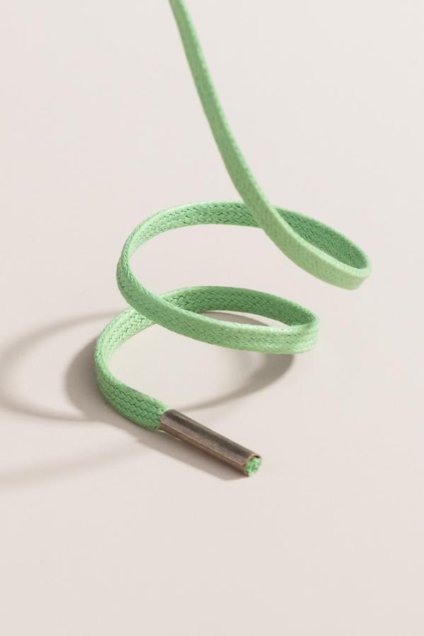 Grasgrün - 3mm Flache Gewachste Schnürsenkel