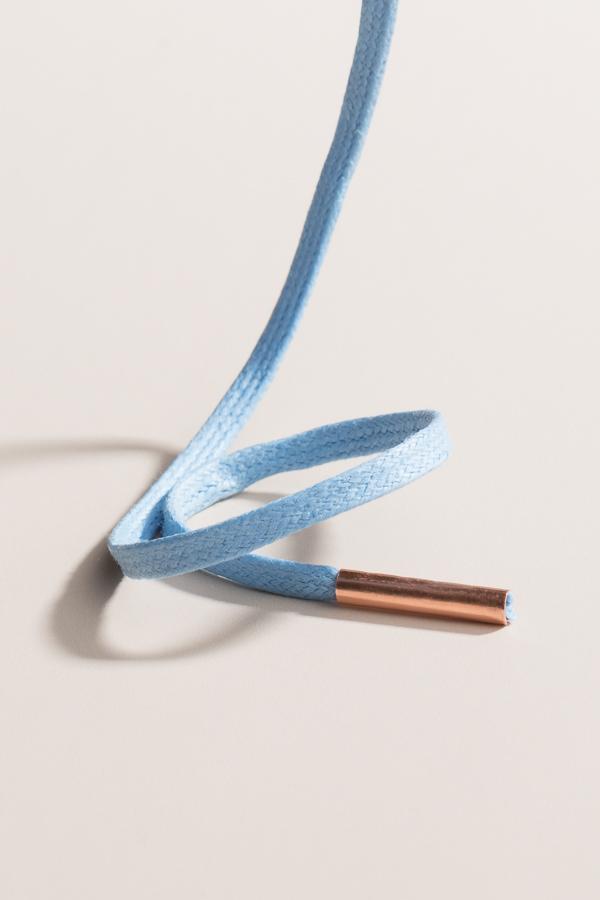 Hellblau - 3mm Flache Gewachste Schnürsenkel