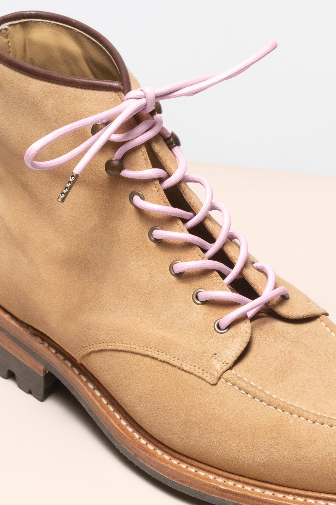 Pastell Pink - 4mm Runde gewachste Schnürsenkel für Stiefel und Schuhe aus 100% Bio-Baumwolle - Senkels