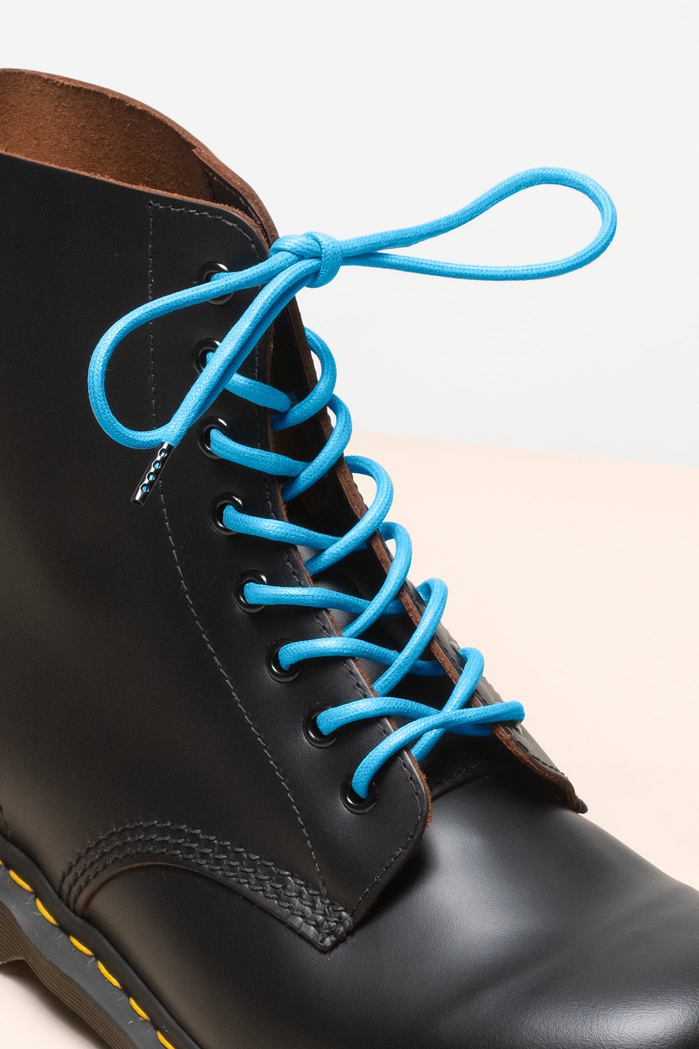 Petrolblau - 4mm Runde gewachste Schnürsenkel für Stiefel und Schuhe aus 100% Bio-Baumwolle - Senkels