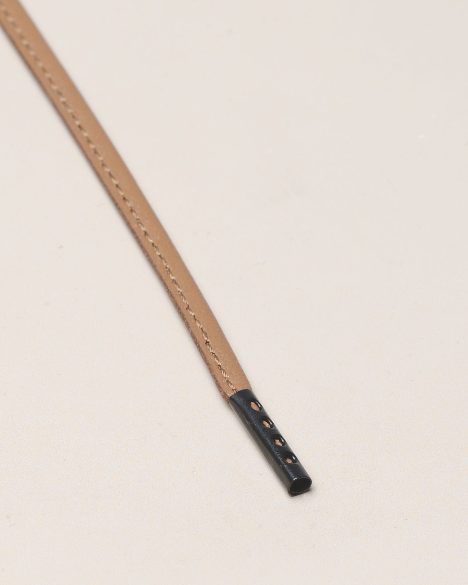 Cognac - 4mm Genähte Lederschnürsenkel