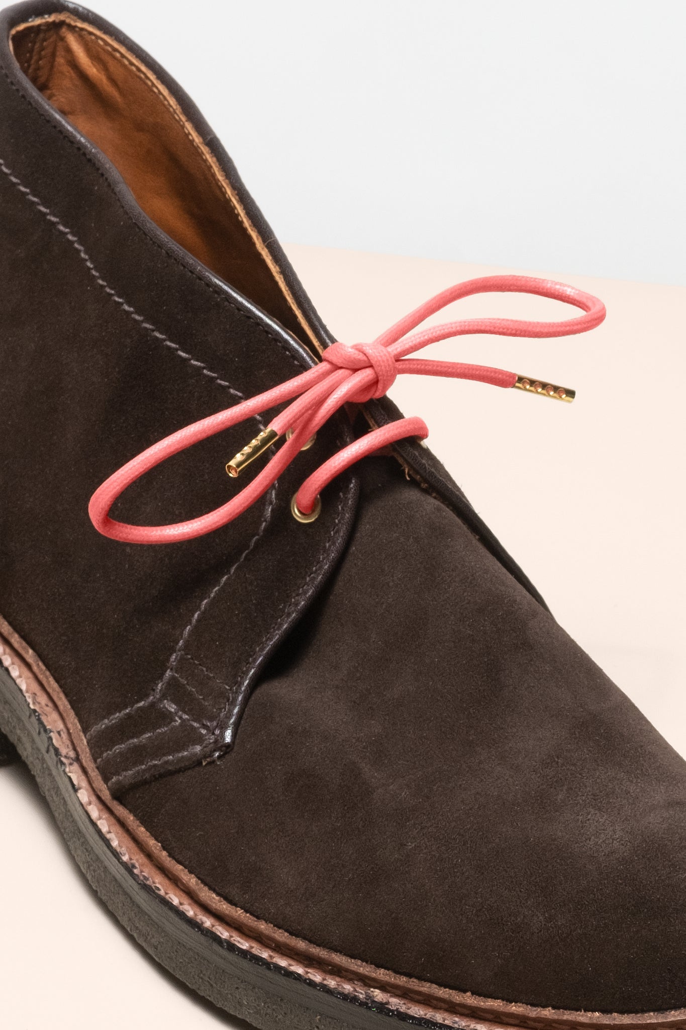 Lachsrosa - 4mm Runde gewachste Schnürsenkel für Stiefel und Schuhe aus 100% Bio-Baumwolle - Senkels