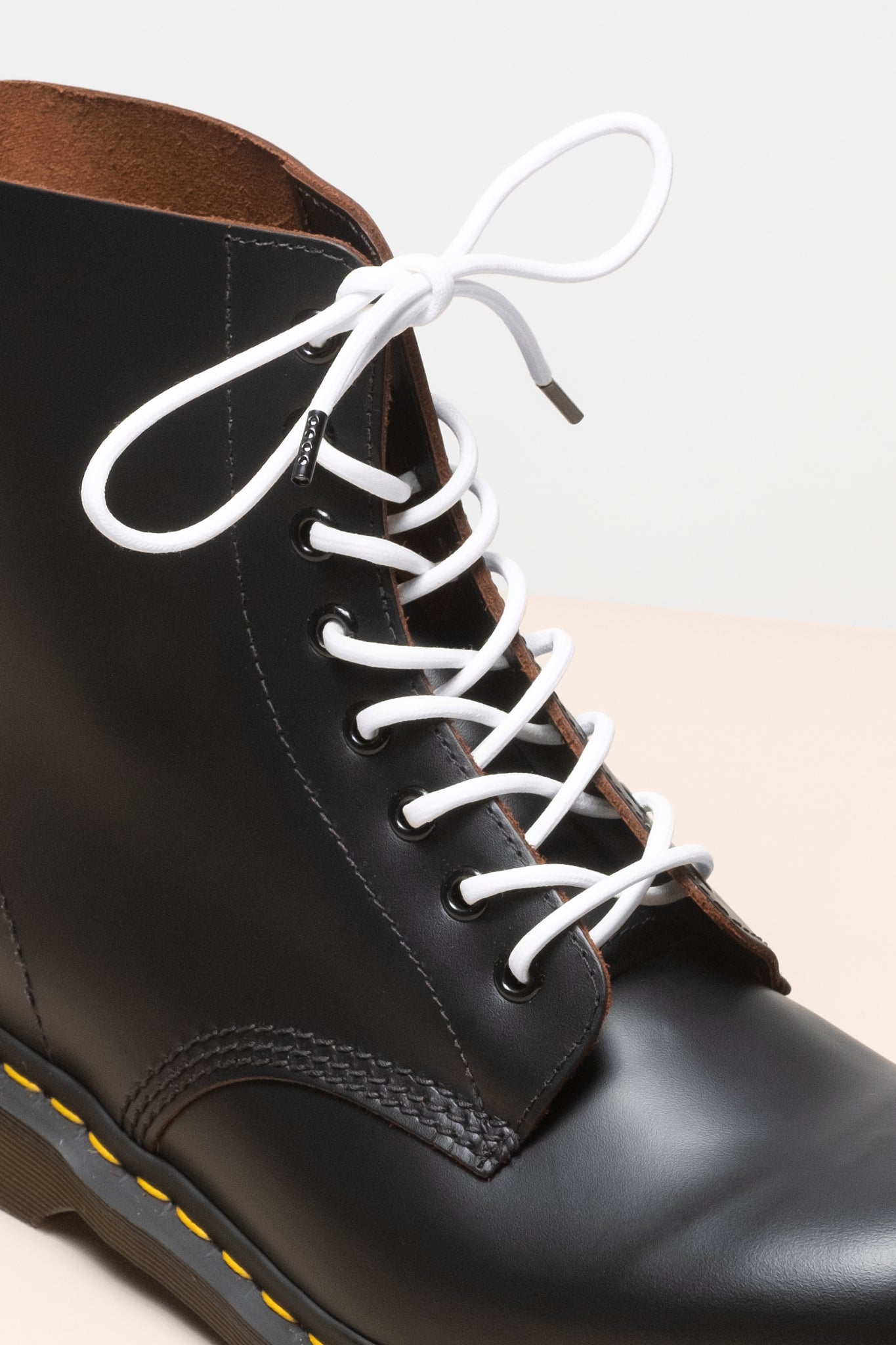 Weiß - 4mm Runde gewachste Schnürsenkel für Stiefel und Schuhe aus 100% Bio-Baumwolle - Senkels