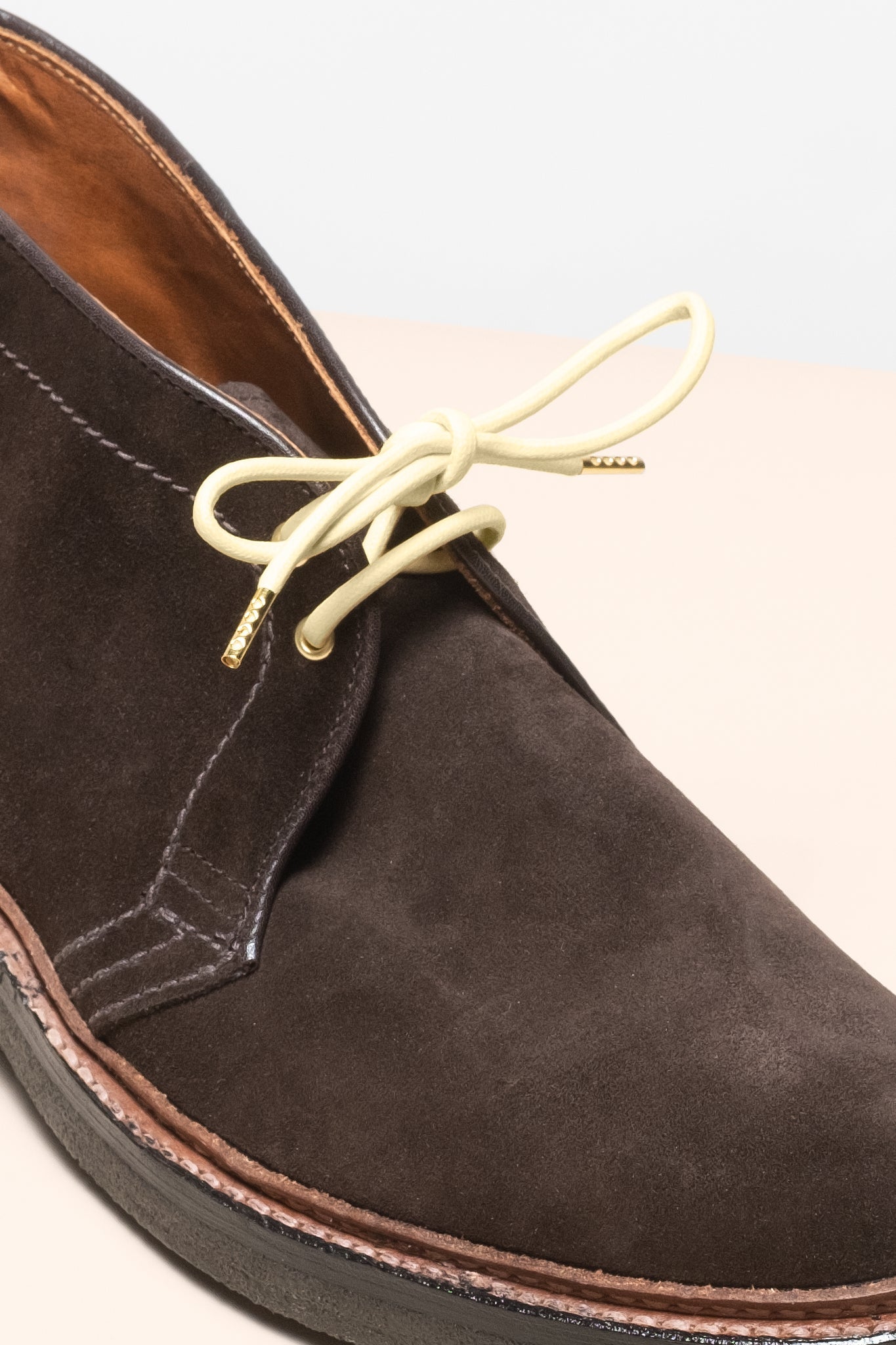 Chardonnay - 4mm Runde gewachste Schnürsenkel für Stiefel und Schuhe aus 100% Bio-Baumwolle - Senkels