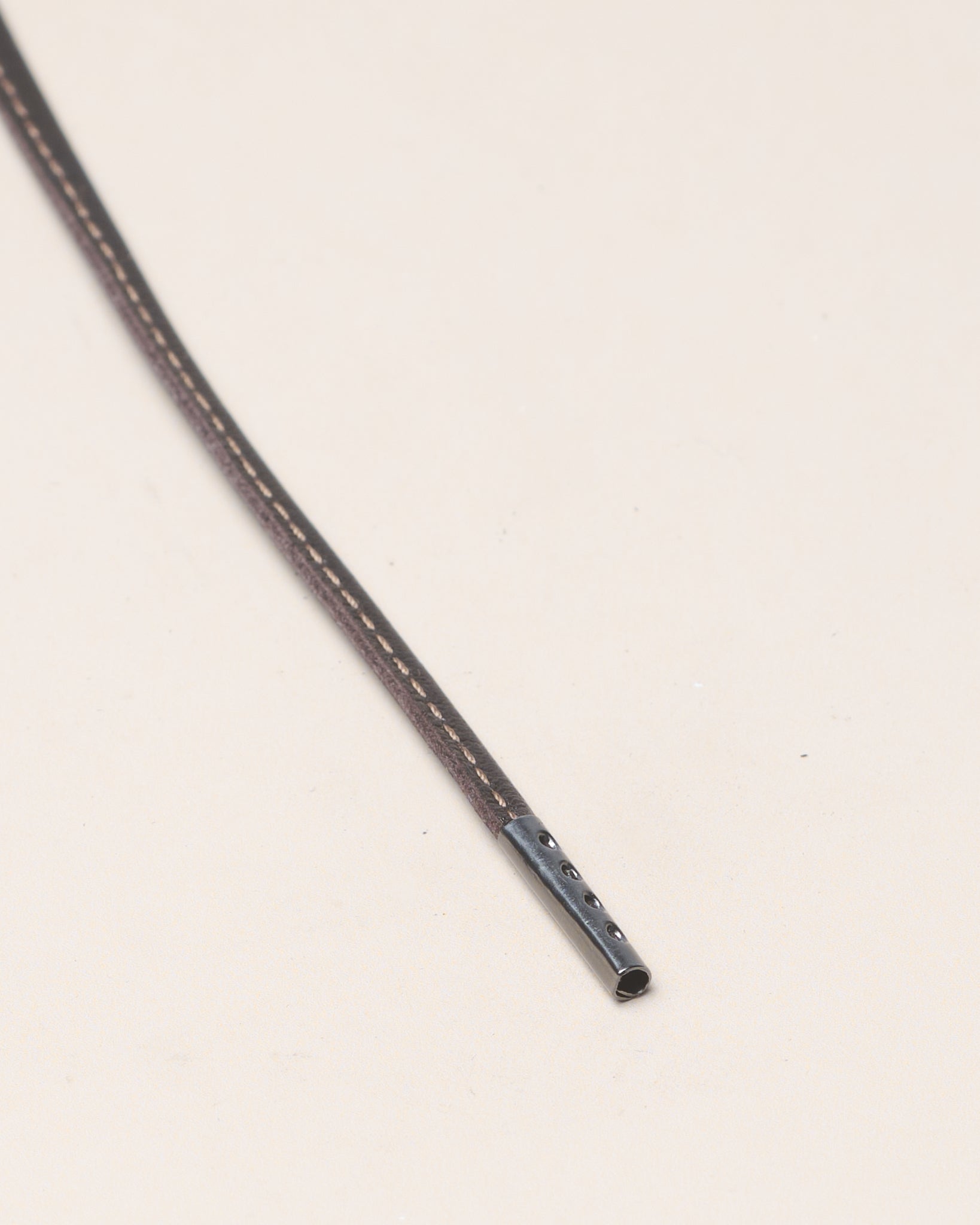 Dunkelbraun - 4mm Genähte Lederschnürsenkel