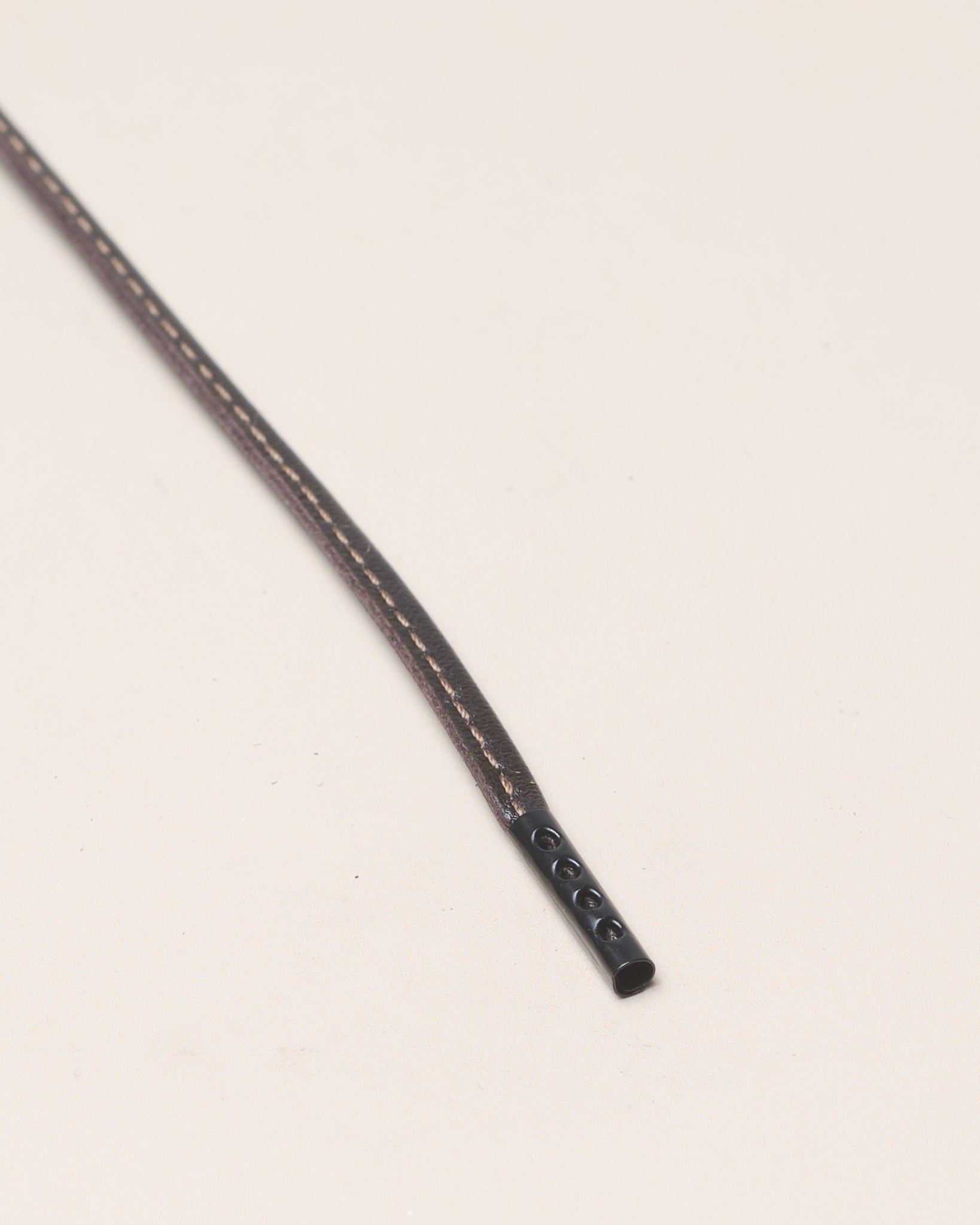 Dunkelbraun - 4mm Genähte Lederschnürsenkel