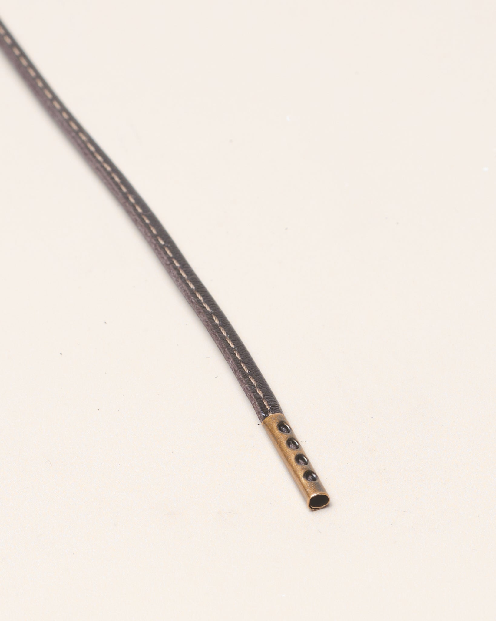 Dunkelbraun - 4mm Genähte Lederschnürsenkel