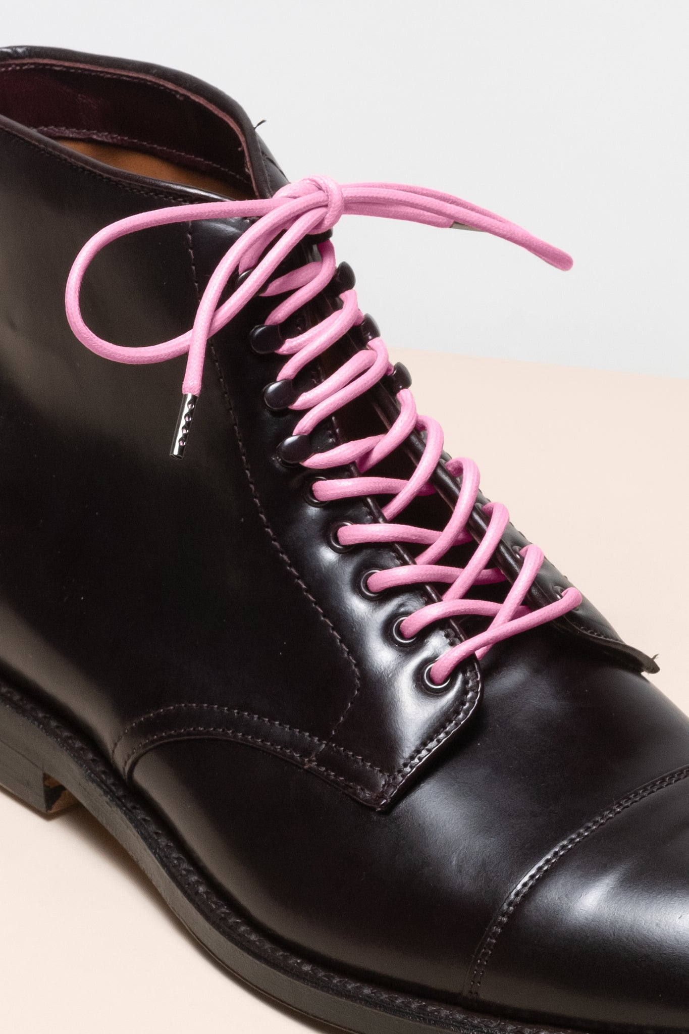 Flamingo Pink - 4mm Runde gewachste Schnürsenkel für Stiefel und Schuhe aus 100% Bio-Baumwolle - Senkels