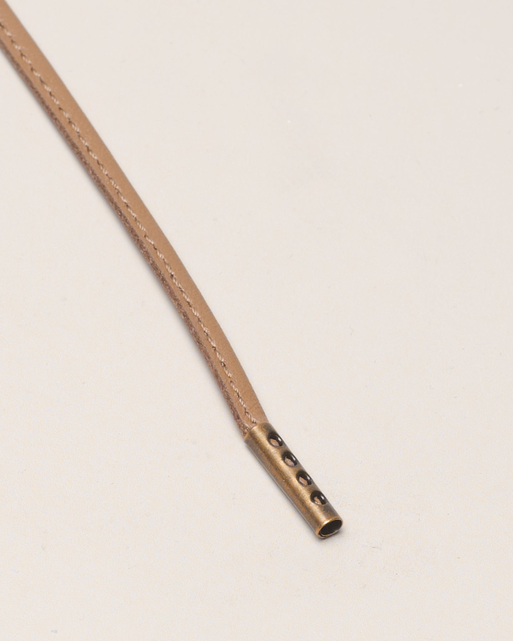 Cognac - 4mm Genähte Lederschnürsenkel