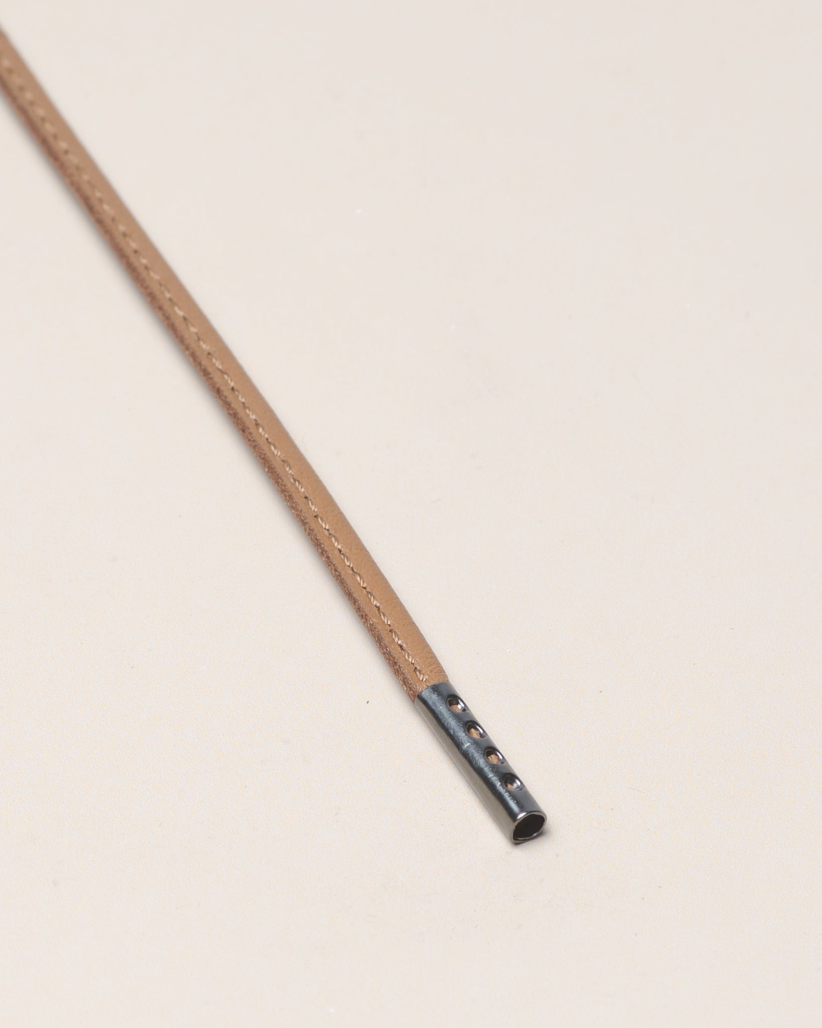 Cognac - 4mm Genähte Lederschnürsenkel