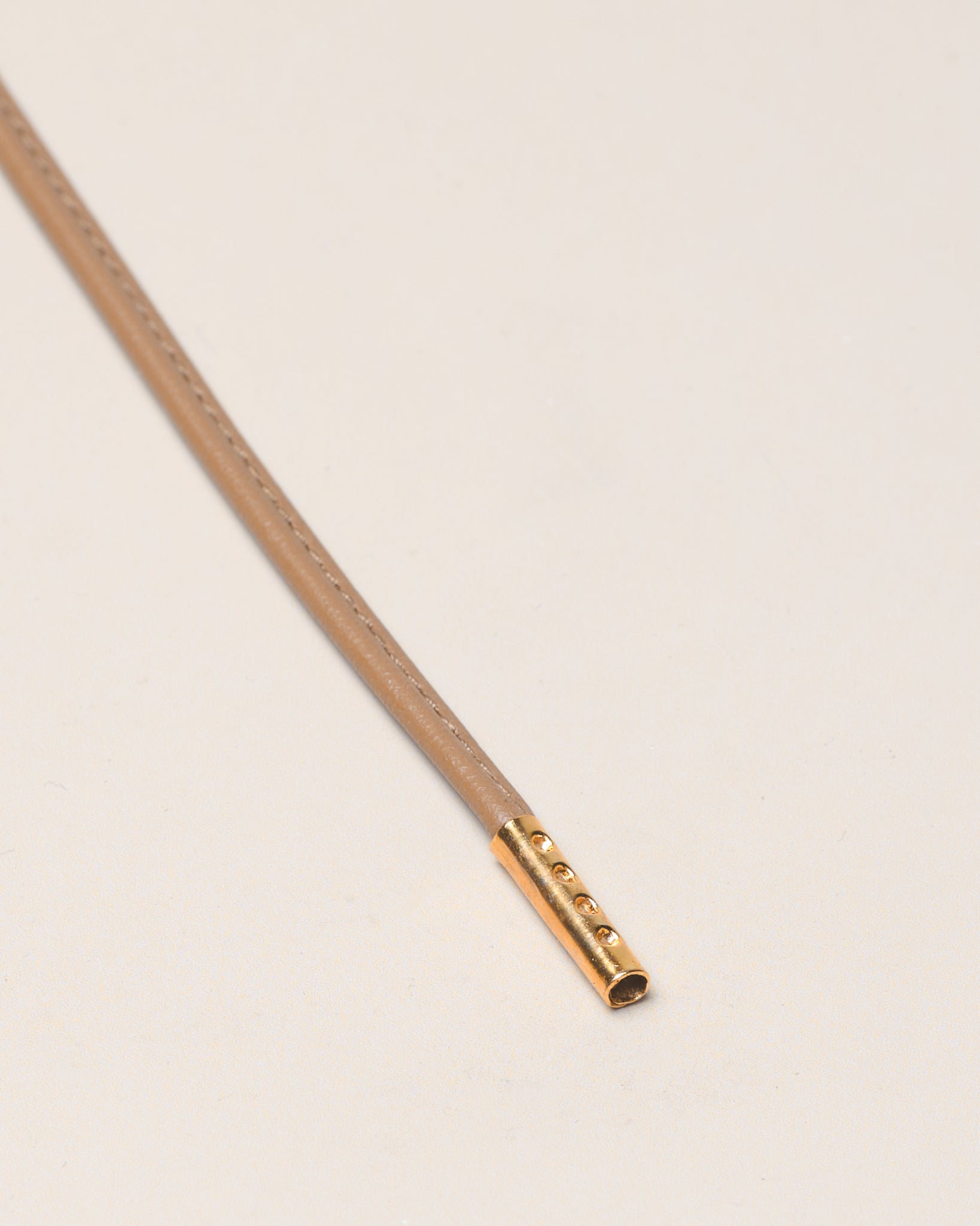 Cognac - 4mm Genähte Lederschnürsenkel