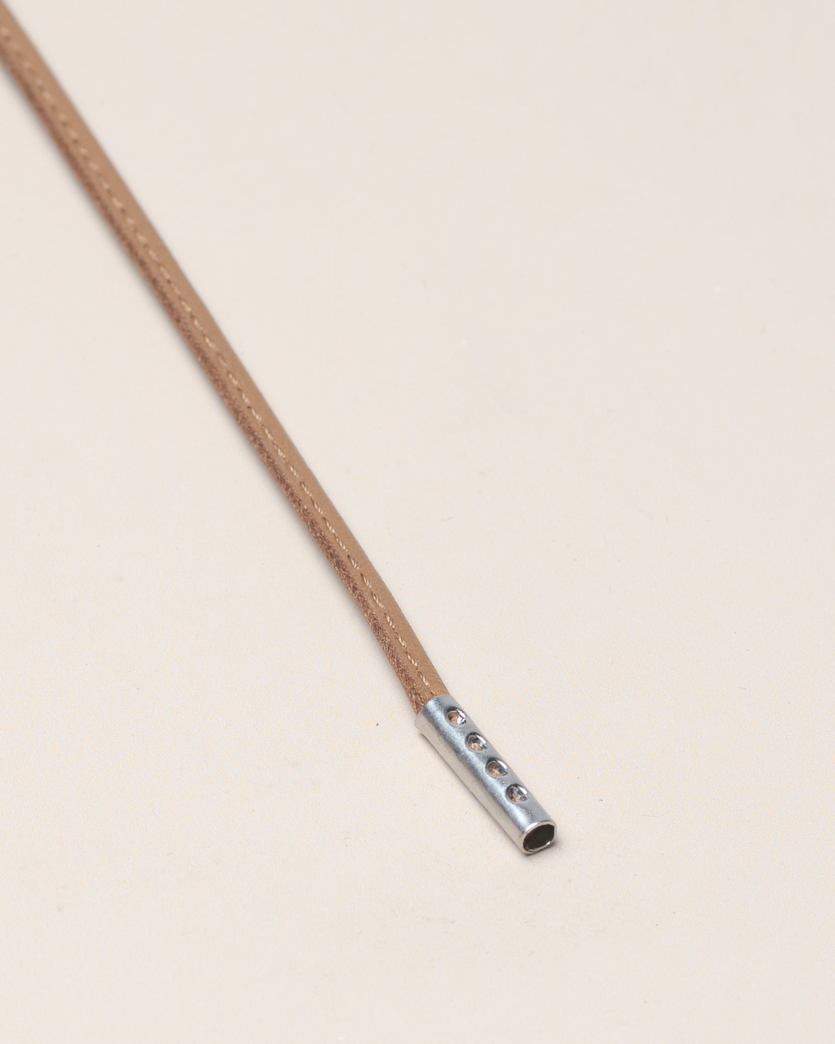 Cognac - 4mm Genähte Lederschnürsenkel