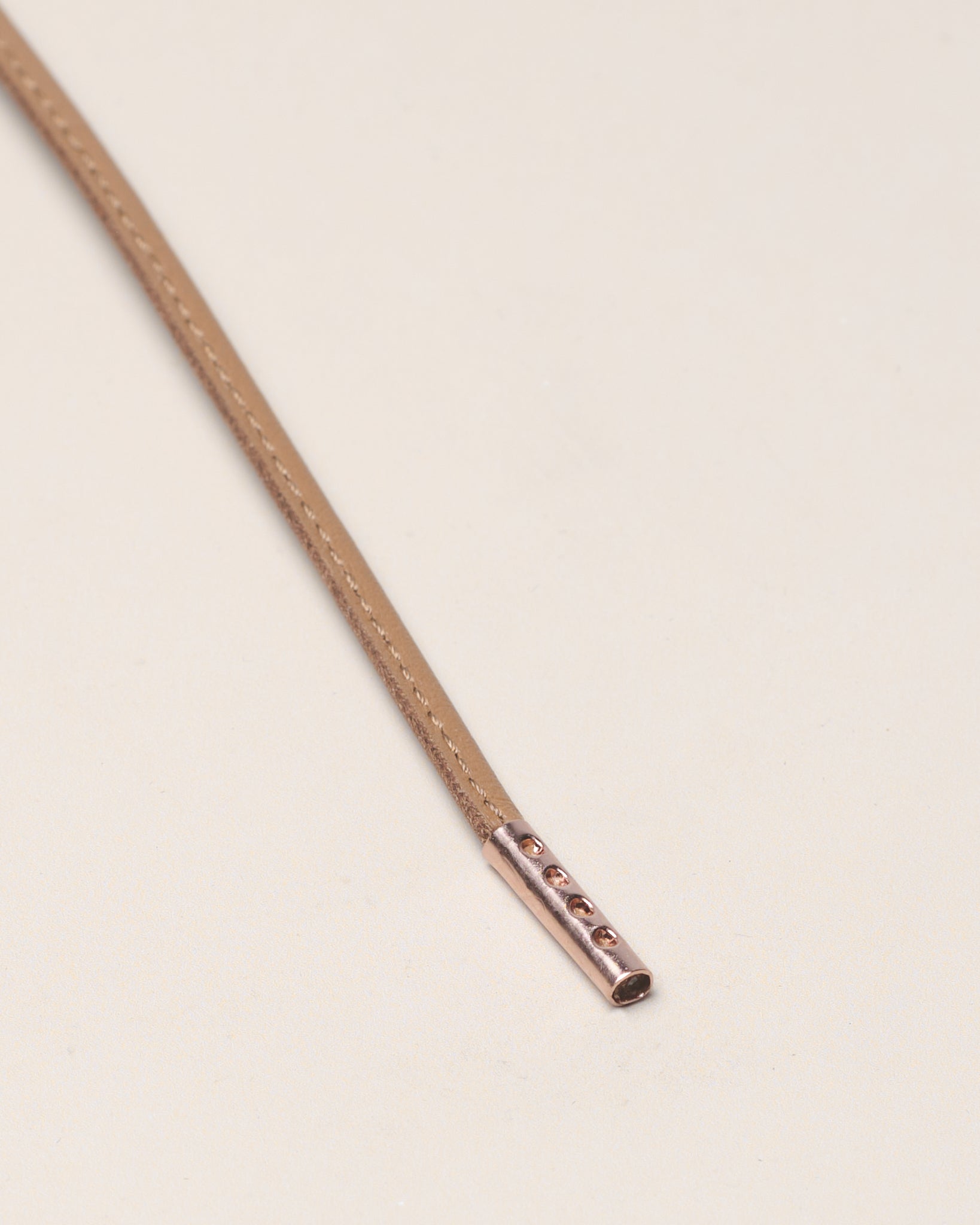Cognac - 4mm Genähte Lederschnürsenkel