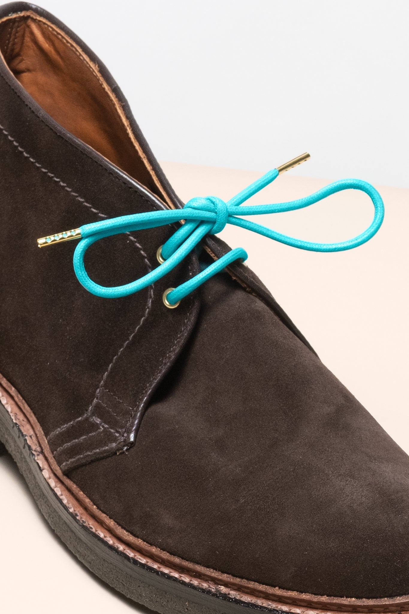 Türkis - 4mm Runde gewachste Schnürsenkel für Stiefel und Schuhe aus 100% Bio-Baumwolle - Senkels
